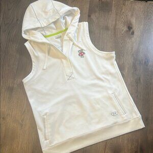 Under Armour Wisconsin Badgers White Sleeveless Hoodie Lg